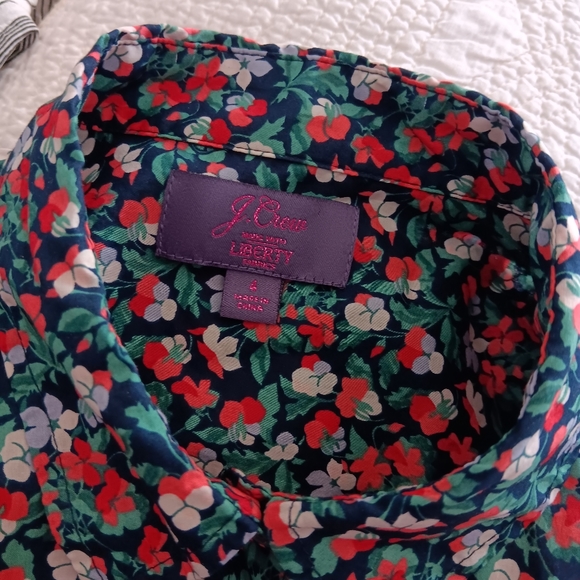 LIBERTY X J. CREW Sarah Floral Slim Perfect Shirt 4 - Picture 5 of 6
